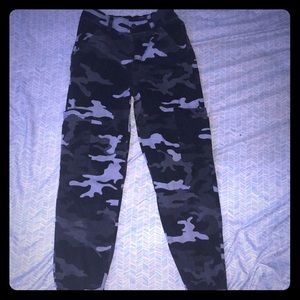 Black camo cargo pants